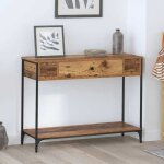 (on sale)meuble salon / meuble dentrée - table console - bois ancien - 100x34. 5x75 cm bois dingénierie ... (on sale)meuble salon / meuble dentrée - table console - bois ancien - 100x34. 5x75 cm bois dingénierie ...