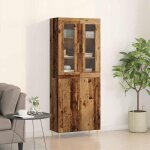 (on sale)meuble salon / rangement cuisine - haut armoire montage mural (3 pcs) - bois ancien - 695x34x180 ...
