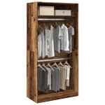 (on sale)penderie / armoire dressing - vieux bois - 100x50x200 cm bois dingénierie garde - robe eu960201 ... (on sale)penderie / armoire dressing - vieux bois - 100x50x200 cm bois dingénierie garde - robe eu960201 ...