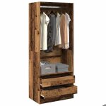 (on sale)penderie / armoire dressing - vieux bois - 80x50x200 cm bois dingénierie garde - robe eu761459 ... (on sale)penderie / armoire dressing - vieux bois - 80x50x200 cm bois dingénierie garde - robe eu761459 ...