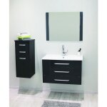 Ondee zen colonne de salle de bain � suspendre lonia - 35cm - noire - laqu� - livr� en kit