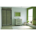 Ondee zen meuble salle de bain  poser alaska - 80cm - bois - 3 tiroirs - miroir selena