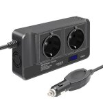 Onduleur de voiture 200 w convertisseur de tension 12 v  220 v avec affichage intelligent de lheure ...