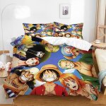 Anim� multicolore housse de couette 3 pi�ces 200x200 avec 2 taie oreillers 50x75 microfibre super douce ...