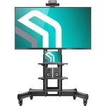 Onkron support tv sur roulettes 40?70 605 kg vesa 100x100?600x400 hauteur r�glable pied tv mobile 2 �tag�res ...