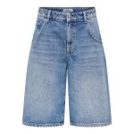 Only short baggy femme en denim bleu taille haute 75% coton bio