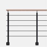 Kit garde - corps noir avec main courante h�tre 2m pose en applique opalu kordo