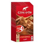 Cote dor - 4 tablettes de chocolat au lait loriginal - (4x200g)