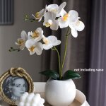Orchid�e artificielle blanche 1 pi�ce - fleur d�corative int�rieur 35cm - sans pot / vase inclus