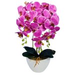 Orchide artificielle damich rose en caoutchouc 3 tiges 3pgoc
