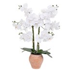 Orchide artificielle  dena  h65cm rose terracotta - atmosphera createur d'interieur - terracotta / blanc ...