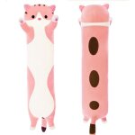 Oreiller chat long poupe animal en peluche rose jouets en peluche cadeaux de vacances pour les enfants ...