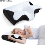 Oreillers � m�moire de forme ergonomique cervical pour dormir sur le c�t� et sur le dos 60x40x12 / 14cm ...