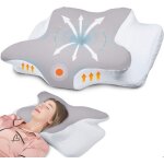 Oreiller ergonomique cervical mmoire de formepour dormeurs sur ctdos et ventresoulage douleuramliore ...