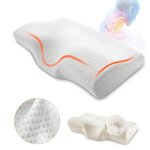 Oreiller ergonomique cervical viscoélastique 50 x 30 x 10 cm mousse à memoire de forme avec housse en ... Oreiller ergonomique cervical viscoélastique 50 x 30 x 10 cm mousse à memoire de forme avec housse en ...