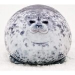 Oreiller en peluche - yyv - phoque - 30 cm / 40 cm - garnissage en coton pp - lavable