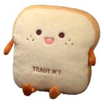 Oreiller de voyage amusant pour toasts mains chaudes oreiller de sieste pain moelleux mignon