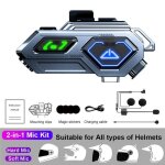 Oreillette bluetooth 5. 3 c8pro pour motoappareil de communication pour casqueavec lumi�res ledstop - ...