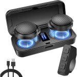 Oreillette moto bluetooth de casque bt53 couteurs de moto sans fil mains libres avec tui de charge ...