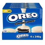 Oreo - 24 sachets de biscuits enrobs au chocolat blanc et fourrs got vanille - (8x246g)