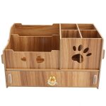 Organisateur bureau - bois - multifonction - marron - design lgant - durable