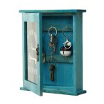 Boîte à clés - armoire à clés - bois massif - verre rétro - durable - 25x6x21 cm Boîte à clés - armoire à clés - bois massif - verre rétro - durable - 25x6x21 cm