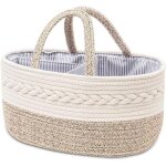 Organisateur de couches pour b�b�panier de rangement portable en corde de cotonpanier de bain avec compartimen ...