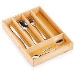 Organisateur de couverts en bambou - vilde - 35x25x5 cm - 5 compartiments - marron naturel - facile � ...