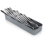 Organisateur de couverts - vilde - gris - 39x115 cm - 5 compartiments