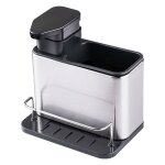 Organisateur dvier de cuisine distributeur de liquide vaisselle avec porte - ponge et porte - brosse ...