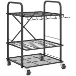 Organisateur doutils de jardin - outsunny - 40 compartiments -  2 niveaux - sur roulettes - pour abri ...