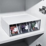 Organisateur placard 3 tiroirs bo�te rangement th� caf� sachets blanc cuisine salle de bain bureau