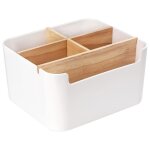 Organisateur de table organisateur de bureau en bambou avec 5 compartiments Organisateur de table organisateur de bureau en bambou avec 5 compartiments