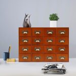Organiseur � 16 tiroirs - marron � tiroirs en bois - petite armoire � pharmacie - r�tro - pour la maison ...