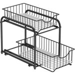 Organiseur de cuisine �tag�re sous �vier 2 paniers coulissants empilable pour rangement dans placard ...