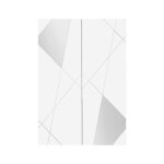 Oriana - meuble dentrée 2 portes 4 étagères blanc laqué avec sérigraphies et miroirs Oriana - meuble dentrée 2 portes 4 étagères blanc laqué avec sérigraphies et miroirs