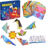 Origami 108 feuilles 14x14 cm ? papier double face color� avec manuel kit cr�atif enfants pour bricolage ...