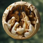 Ornement de crche de nol - 2023 - verre - dcoration pour sapin - souvenir religieux - cadeau femme ...