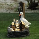 Ornements ext�rieurs d�coration de jardin en r�sine sculpture animali�re d�cor de fontaine de patio statue ...