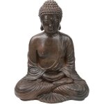 Ornement de jardin assis bouddha pierre effet zen statue int�rieure ext�rieure