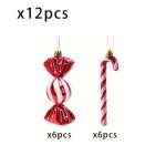 Ornements suspendus - cannes de nol - rouge et blanc - dcorations sapin