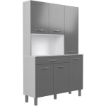 Oslo buffet de 120 cm - 1 tiroir et 6 portes - l 120 x p 40 x h 185 cm - coloris gris brillant - ekipa ...