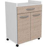 Oslo desserte de 60 cm - 1 tiroir et 1 porte - l 60 x p 44 x h 81 cm - coloris chne