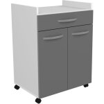 Oslo desserte de 60 cm - 1 tiroir et 1 porte - l 60 x p 44 x h 81 cm - coloris gris brillant - ekipa