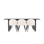 Oslo ensemble pour salle à manger table de salle à manger 100x220cm noir et 6 skagen chaise velours côtelé ... Oslo ensemble pour salle à manger table de salle à manger 100x220cm noir et 6 skagen chaise velours côtelé ...