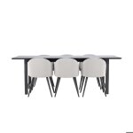 Oslo ensemble pour salle à manger table de salle à manger 100x220cm noir et 6 skagen chaise velours gris. ... Oslo ensemble pour salle à manger table de salle à manger 100x220cm noir et 6 skagen chaise velours gris. ...