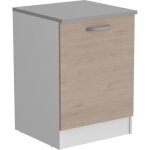 Oslo meuble bas 1 porte + plan - d�cor ch�ne jackson - l 60 x p 60 x h 86 cm