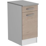 Oslo meuble bas 1 porte + 1 tiroir + plan - dcor chne jackson - l 40 x p 60 x h 86 cm