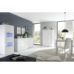 Otello - ensemble s�jour avec buffet 2 portes 3 tiroirs finition blanc laqu� weiss