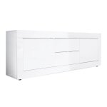 Otello - meuble tv 2 portes 2 tiroirs finition blanc laqué weiss Otello - meuble tv 2 portes 2 tiroirs finition blanc laqué weiss